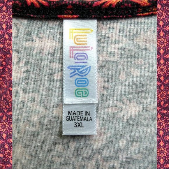 LulaRoe Orange Black Classic Tee 3XL - Picture 7 of 8